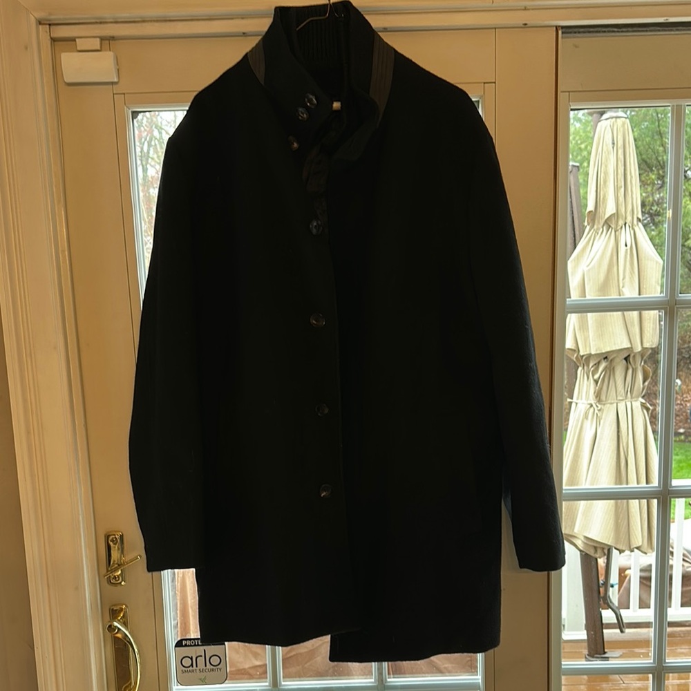 Men’s black wool coat. Like new